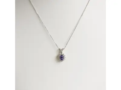1.18ct Tanzanite and Diamond Necklace with Pendant – kavel bij XL Auctions