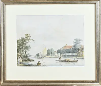 Schilderij, Hollands rivierlandschap – kavel bij Twents Veilinghuis