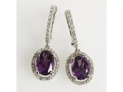 2.53ct Amethyst and Diamond Earrings – kavel bij XL Auctions