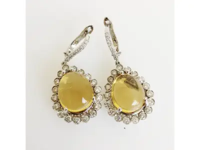 15.13ct Citrine and Diamond Earrings – kavel bij XL Auctions