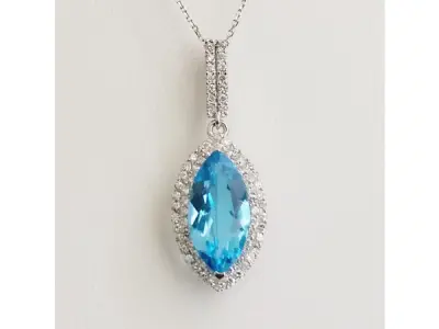 5.22ct Topaz and Diamond Necklace with pendant – kavel bij XL Auctions