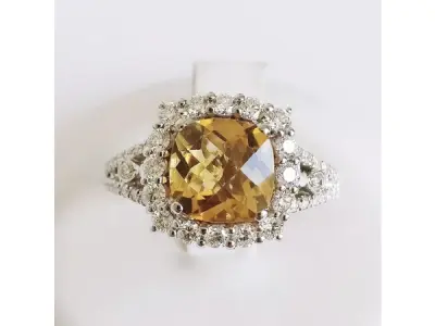 4.12ct Citrine and Diamond Ring – kavel bij XL Auctions