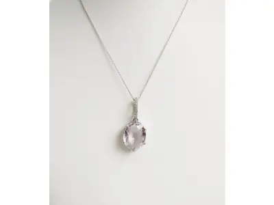 20.47ct Amethyst and Diamond Necklace with pendant – kavel bij XL Auctions
