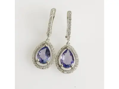 2.39ct Tanzanite and Diamond Earrings – kavel bij XL Auctions