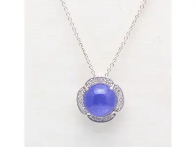 18.78ct Tanzanite and Diamond Necklace with Pendant – kavel bij XL Auctions