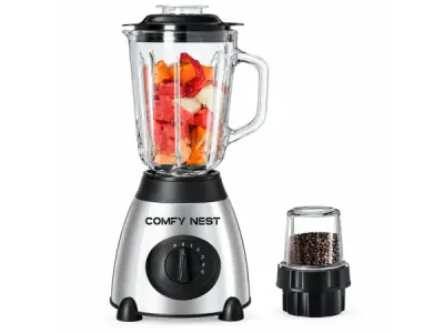 800 W 2-in-1 glazen blender en molen - grijs – kavel bij XL Auctions