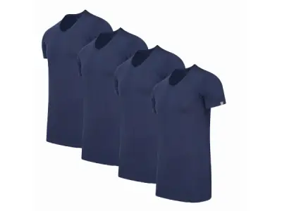 Cappuccino Italia 4-Pack T-shirts V-Hals Navy - Extra Lang - M – kavel bij XL Auctions