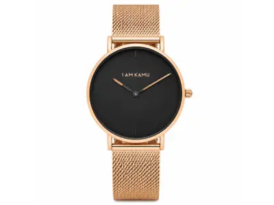 IAMKAMU - Aurora Black - Horloge - Zwart - Roségoud - RVS – kavel bij XL Auctions