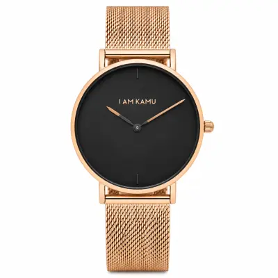 IAMKAMU - Aurora Black - Horloge - Zwart - Roségoud - RVS – kavel bij GSD Auctions, Zoeterwoude