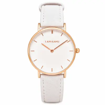 IAMKAMU - Ophelia - Horloge - Wit - Goud - Leer - RVS – kavel bij GSD Auctions, Zoeterwoude