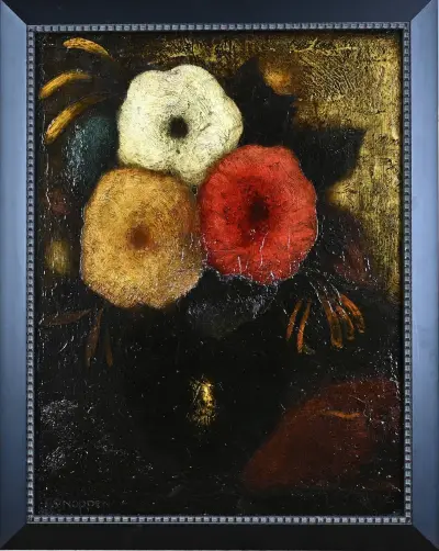 F. van Noppen, Vaas met bloemen – kavel bij Twents Veilinghuis