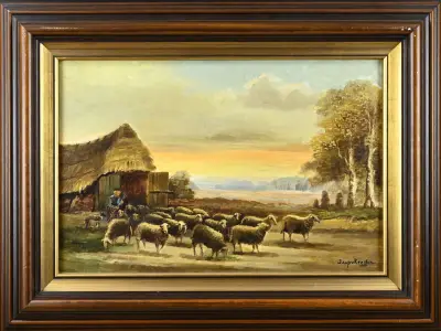 Jaap van Kregten, Schaapskooi met herder – kavel bij Twents Veilinghuis