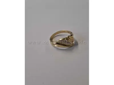 1 Goldring mit klaren Steinen in Wellenform – 585er Gold – kavel bij Zoll-Auktion, Reutlingen
