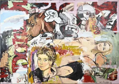 Peter Klashorst, Moderne compositie met figuren – kavel bij Twents Veilinghuis