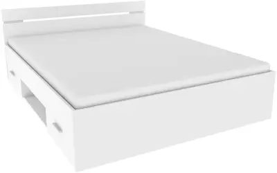 Bed Micheline 160 x 200 cm - mat wit – kavel bij Openbare Verkopen, Beveren-Leie