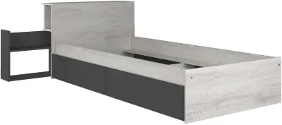 Eenpersoonsbed Kazim 90x200 met opbergruimte - grijs – kavel bij Openbare Verkopen, Beveren-Leie