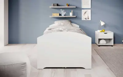 Bed Nero 90x200 met 2 lades - wit – kavel bij Openbare Verkopen, Beveren-Leie