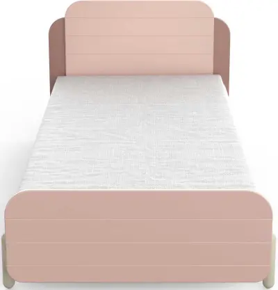 Bed Janne 90 x 200 cm-mat roze/mat wit – kavel bij Openbare Verkopen, Beveren-Leie