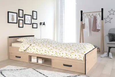 Kinderbed Alma 90x200 met opbergruimte - eikdecor – kavel bij Openbare Verkopen, Beveren-Leie