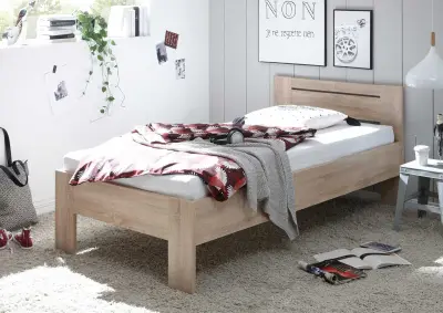 Eenpersoonsbed Sartre 90x200 - eik – kavel bij Openbare Verkopen, Beveren-Leie