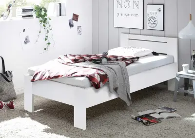 Eenpersoonsbed Sartre 90x200 - wit – kavel bij Openbare Verkopen, Beveren-Leie
