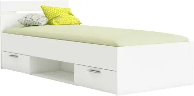 Bed Micheline met opbergruimte 90 x 200 cm-mat wit – kavel bij Openbare Verkopen, Beveren-Leie