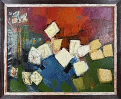 A. v.d. Brandeler, Moderne compositie – kavel bij Twents Veilinghuis