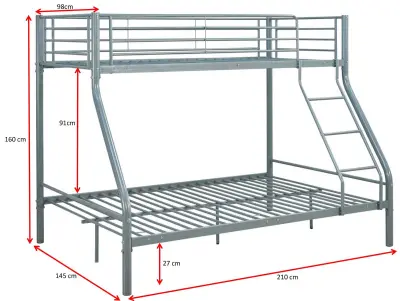 Stapelbed Trixie 90x200 & 140x200 - metaal - mat grijs – kavel bij Openbare Verkopen, Beveren-Leie
