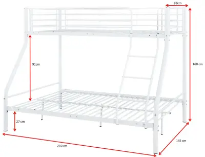 Metaal stapelbed Trixie - 90x200 & 140x200 - wit – kavel bij Openbare Verkopen, Beveren-Leie