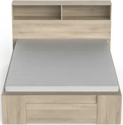 Tweepersoonsbed Maksim - 140x190/200cm - met opbergruimte - eikdecor – kavel bij Openbare Verkopen, Beveren-Leie