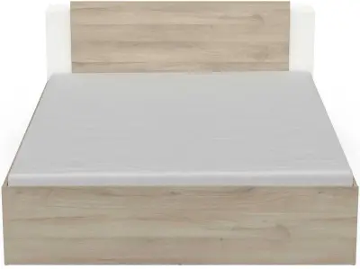 Tweepersoonsbed Liva - 160x200cm - met opbergruimte - wit/eikdecor – kavel bij Openbare Verkopen, Beveren-Leie