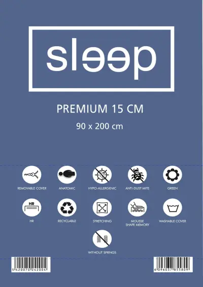 Eenpersoonsmatras Premium 90x200x15cm - Memory Foam – kavel bij Openbare Verkopen, Beveren-Leie