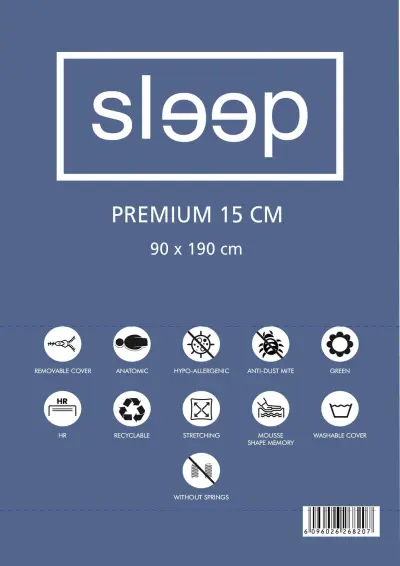 Eenpersoonsmatras Premium 90x190x15cm - Memory Foam – kavel bij Openbare Verkopen, Beveren-Leie