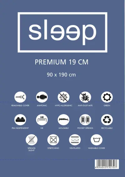 Eenpersoonsmatras Premium Plus 90x190x19cm - pocketveren – kavel bij Openbare Verkopen, Beveren-Leie