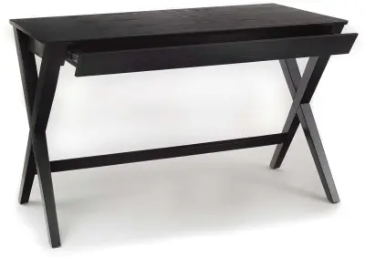 Bureau Wami 120cm, 1 lade - zwart – kavel bij Openbare Verkopen, Beveren-Leie