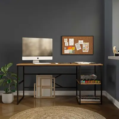 Locelso Studiebureau | 100% Melamine | 18mm Dikte | Metalen Frame | Atlantic Pine – kavel bij Openbare Verkopen, Beveren-Leie