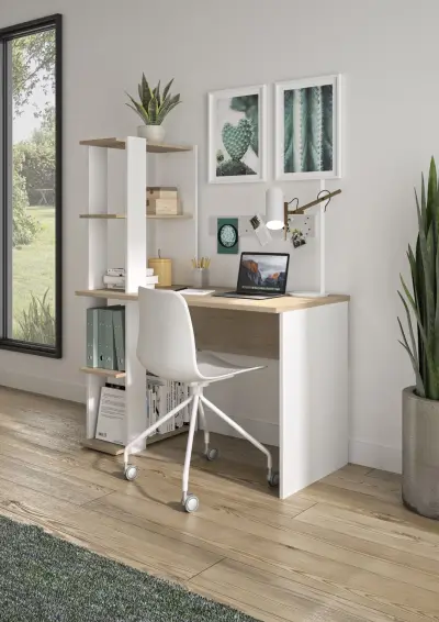 Bureau met opbergkast Homy | 115 x 60 x 148 cm | Châtaignier-design – kavel bij Openbare Verkopen, Beveren-Leie