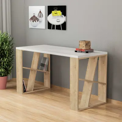 Bureau Honey - 100% MELAMINE - Wit - 140 x 75 x 60 cm – kavel bij Openbare Verkopen, Beveren-Leie