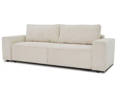 3-zitsbank Josh - met opbergruimte - beige ribfluweel – kavel bij Openbare Verkopen, Beveren-Leie