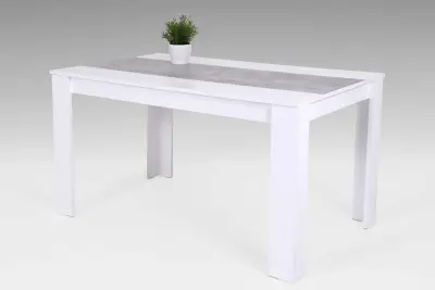 Eettafel Lillie 140x80 cm-wit/beton – kavel bij Openbare Verkopen, Beveren-Leie