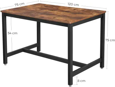 Tafel Miles 120x75 industrieel - bruin/zwart – kavel bij Openbare Verkopen, Beveren-Leie