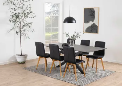 Zwarte Eettafel Hennie 200x100 cm met Keramiekblad – kavel bij Openbare Verkopen, Beveren-Leie
