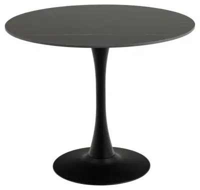 Eettafel Malta - 90x75cm - keramiek en staal - zwart marmer – kavel bij Openbare Verkopen, Beveren-Leie