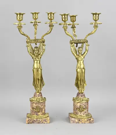 2x Empire kandelaar, H 47 cm – kavel bij Twents Veilinghuis