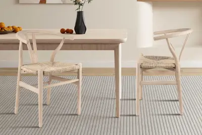 2 x Eetkamerstoel Bart | Massief Iepenhout & Zeegras | 55x52.5x77.5cm – kavel bij Openbare Verkopen, Beveren-Leie
