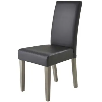 4 x Eetkamerstoel Nani - 58x45x95 cm - Donkergrijs/polyurethaan – kavel bij Openbare Verkopen, Beveren-Leie