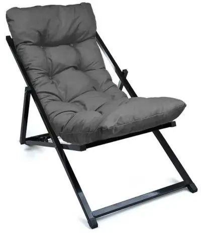Verstelbare tuinstoel Atelier del Sofa - metaal en polyester - donkergrijs – kavel bij Openbare Verkopen, Beveren-Leie