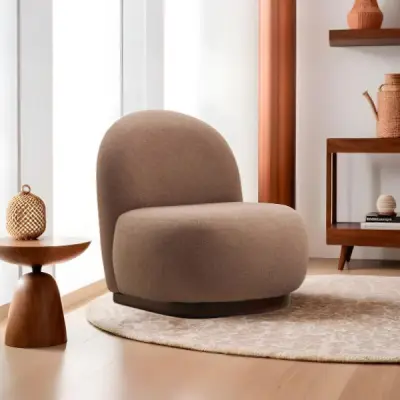 Tina Wing Chair | BEUKENHOUT / SPAANPLAAT | Cappuccino – kavel bij Openbare Verkopen, Beveren-Leie