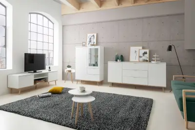 Tv-meubel Göteborg 160cm - wit – kavel bij Openbare Verkopen, Beveren-Leie