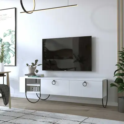 Norfolk TV-meubel | 100% MELAMINE | Wit – kavel bij Openbare Verkopen, Beveren-Leie